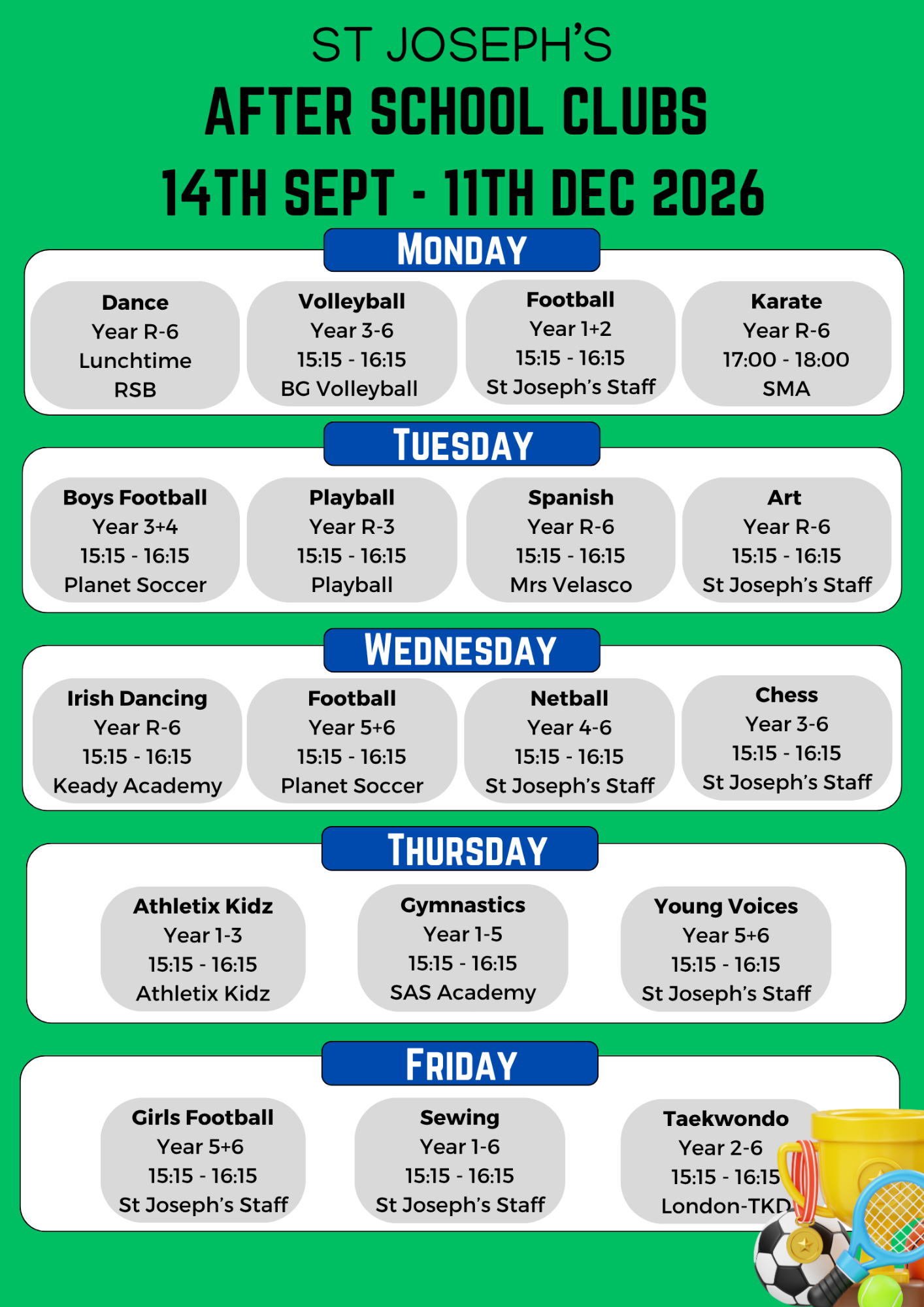 Clubs List Sept-Dec Club List September to December Image